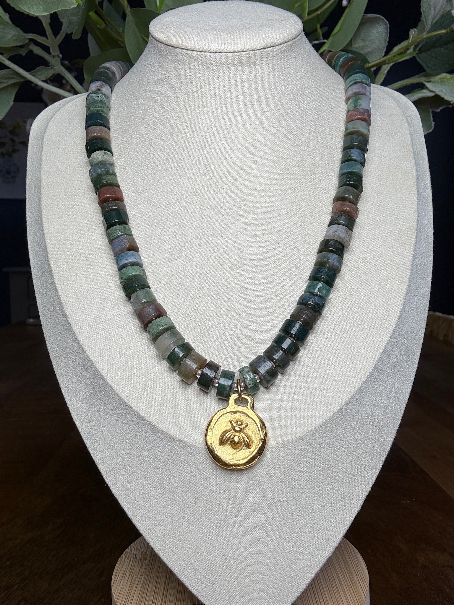Monarch of the Moss Necklace