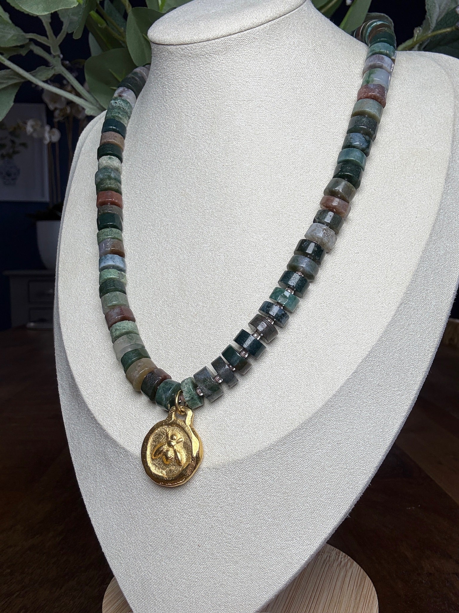 Monarch of the Moss Necklace
