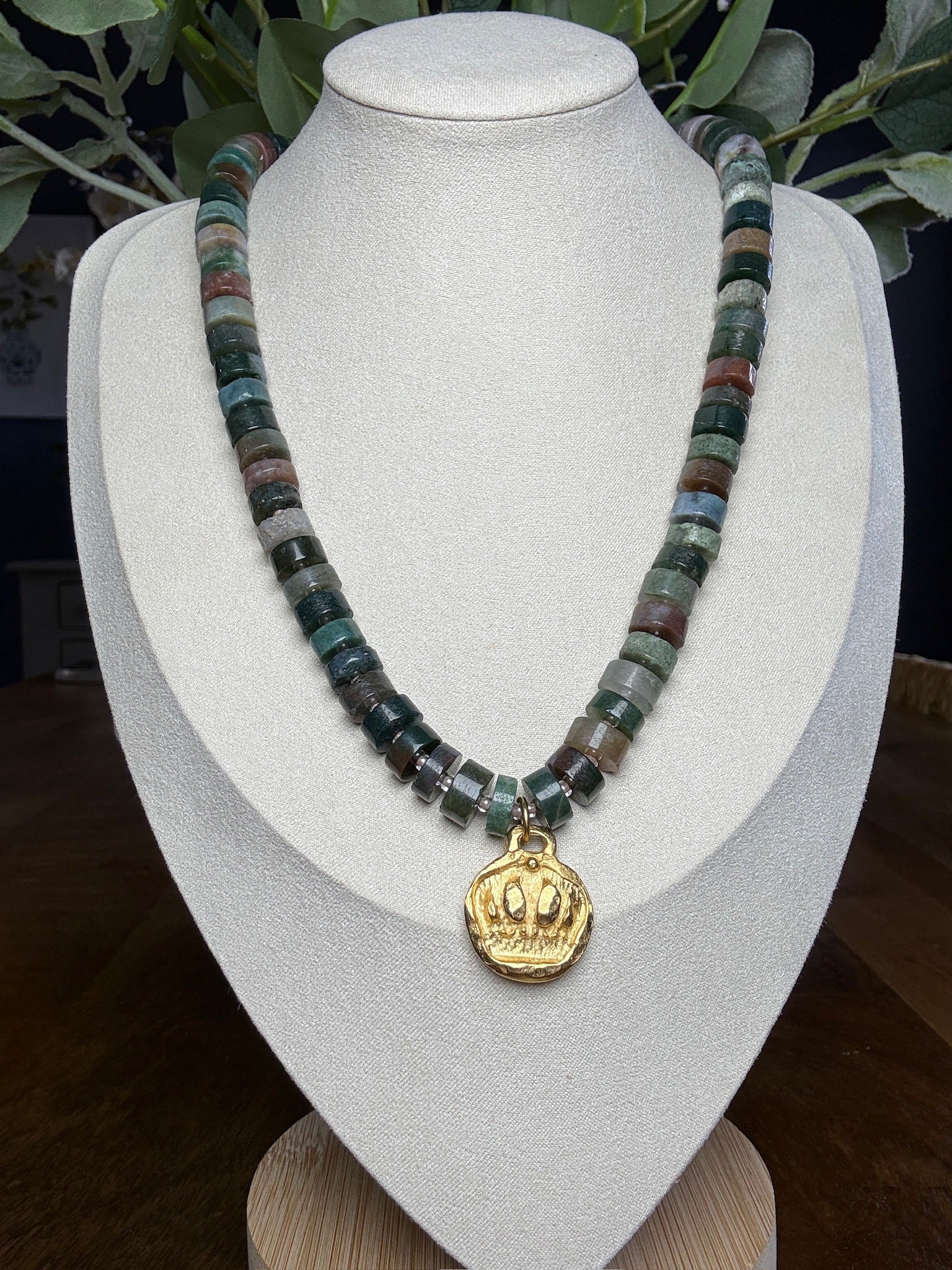Monarch of the Moss Necklace